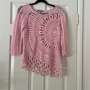 Open work crochet sweater